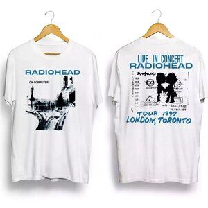 Radiohead Ok Computer Albums 90s graphic Sand T shirt 2 sided 81
